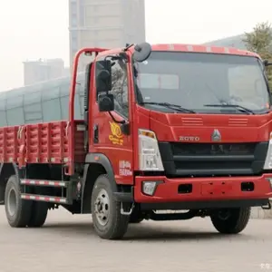HOWO 10 ويلر dumptruck شاحنة بضائع 4 tonners 4x4 رئيس فوسو 10 طن شاحنة بضائع محمولة مع رافعة ثلاجة صغيرة فان