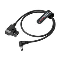 Kabel Daya Alvin's D-Tap ke 2.1DC Ultra-Fleksibel 2ft Sudut Kanan 12V untuk Atomos Ninja V Blackmagic Video Assist SmallHD 702