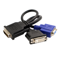 DMS 59 Pin Macho a DVI VGA Hembra Adaptador de monitor dual Cable de extensión para tarjeta gráfica LHF