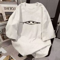 Kaos Lengan Pendek Motif Hewan Katun Murni 260g Desain Merek Fashion Pria Wanita Musim Panas Terbaru Trendi Cetak 3D Longgar