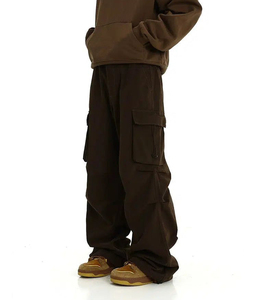 <span class=keywords><strong>Pantaloni</strong></span> Cargo Super larghi da <span class=keywords><strong>uomo</strong></span> personalizzabili a vita alta e doppio strato foderato in pile con coulisse Multi-tasche negozio dell'usato - Product Image 4