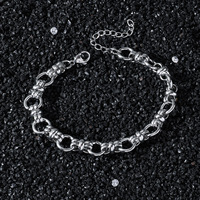 Bracelet à chaîne creuse ovale en acier inoxydable style hip-hop métal rétro pour hommes et femmes Bracelets plaqués or pour la fête