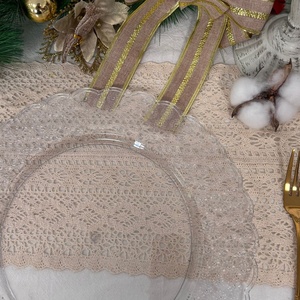 Novo Estilo Prato de Apresentação Redondo Minimalista de Plástico PP Personalizado de 13 Polegadas com Design Ondulado Transparente Irregular, 100 Peças para Casamentos e Festas - Product Image 3