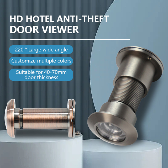 High Definition Anti-Theft Door Viewer with Cover, Zinc Alloy Adjustable Wide-Angle Peephole for Entry and Hotel Doors