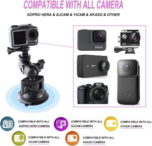 Soporte Universal para teléfono con ventosa para parabrisas de coche 360, soporte para cámara para <span class=keywords><strong>GoPro</strong></span> <span class=keywords><strong>Hero</strong></span> 13 12 Black <span class=keywords><strong>11</strong></span> <span class=keywords><strong>Mini</strong></span> 10 9 8 7 6 5 4 Insta360 X3 - Product Image 4