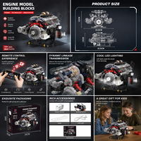 Superbe Voiture de Sport F1 avec Moteur V8, Ensemble de Blocs de Construction Électriques en Plastique, Jouet d'Assemblage, Modèle en Plastique ABS, Cadeau de Noël