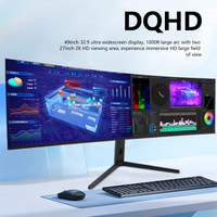 Monitor Gaming LED Curvo de 49 Pulgadas, 4K 5K 165Hz, Súper Ancho 32:9, Sin Marco, con Altavoces, para Hogar, Oficina y Negocios, OEM ODM