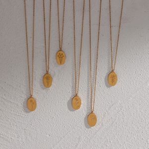 Collier pendentif fleur <span class=keywords><strong>de</strong></span> personnalité irrégulière <span class=keywords><strong>de</strong></span> 12 <span class=keywords><strong>mois</strong></span>, en acier inoxydable, colliers en pierre <span class=keywords><strong>de</strong></span> naissance plaquée or, nouvelle collection <span class=keywords><strong>2023</strong></span> - Product Image 5