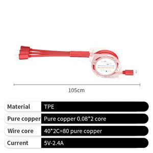 Câble de charge personnalisé 3 en 1 bleu pour téléphone USB, promotion, câble de charge rapide 1m pour entreprise - Product Image 2