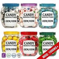 Dulces al por mayor de fábrica: Caramelos rellenos personalizados con forma de ojo de planeta y frutas, en caja, BRC, OEM, fabricante profesional de dulces