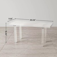 Table basse de salon en acrylique transparent à motif géométrique, faite à la main, style moderne, pour décoration intérieure, OEM/ODM