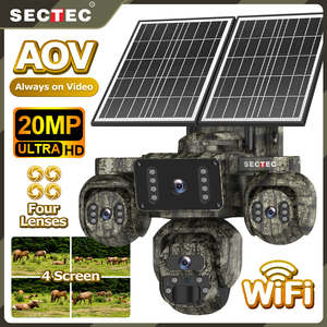 Caméra de sécurité solaire 4G PTZ 20MP à 4 objectifs AOV, vision nocturne, design camouflage, enregistrement 24/7, détection IA, étanche IP66 - Product Image 2