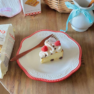 En stock, assiettes à dessert en <span class=keywords><strong>porcelaine</strong></span> de style français rétro, écologiques, compatibles lave-vaisselle, 50 pièces MOQ, mariage, fête, restaurant - Product Image 2