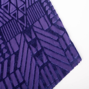 Tela de terciopelo de seda para vestido, tejido de punto de urdimbre, poliéster, nailon, Spandex, patrón geométrico de desgaste - Product Image 5