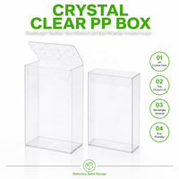 Boîte rectangulaire haute en plastique PP avec couvercle transparent, écologique, pour rangement de papeterie, logo personnalisé
