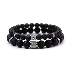 High Quality New Design Stainless Steel Hematite Handmade Natural Tiger Eye Lava <strong>Stone</strong> Fashion Women Men <strong>Bracelet</strong> Set
