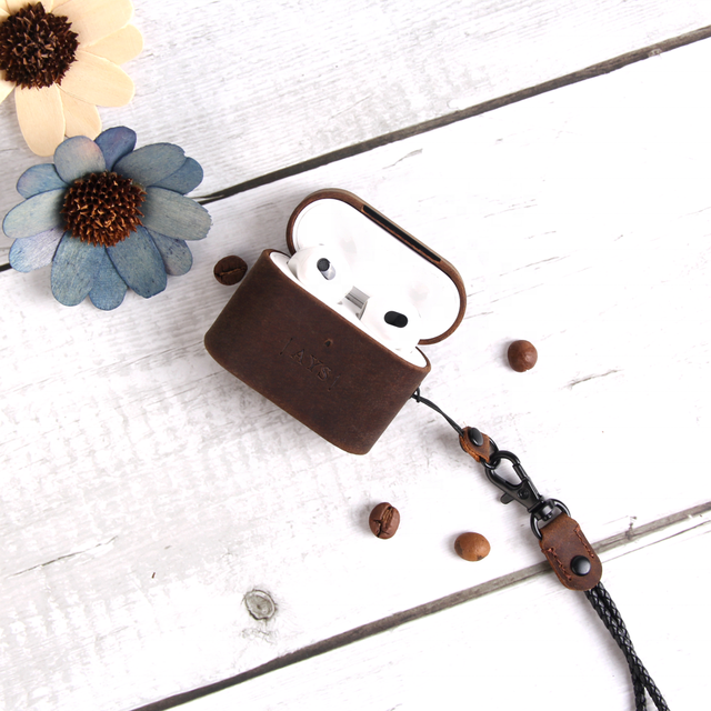 Detachable Design Full Protection Vintage Genuine Leather Earphone Case for Airpods 2/3/pro