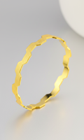 Bracelet en laiton plaqué or 24 carats, design plat givré, style géométrique tendance, unisexe, idéal pour la vente en gros de bijoux, fabrication de moules