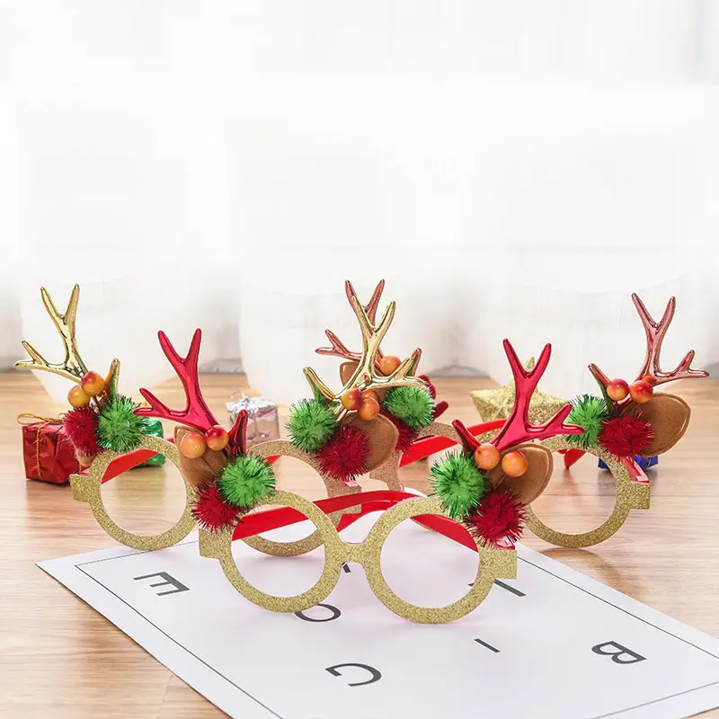 Occhiali da vista in carta natalizia montatura per occhiali decorazione regalo promozionale puntelli per attività di festa di natale
