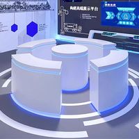 Exhibidor de Estante de Forma Irregular, Mesa de Arena, Mueble Isla, Exhibidor Circular Lacado, Vitrina Iluminada