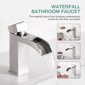 Grifo Mezclador de Lavabo de Acero Inoxidable 304 con Diseño de Cascada, Precio de Fábrica al por Mayor - Product Image 3