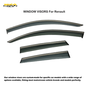 Deflettori per Finestrini Sportivi Migo MG-REN all'Ingrosso per Duster 2010-2016 Renault Captur 2013-2019 in PC + Acciaio Inossidabile con Nastro 3M - Product Image 1