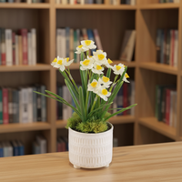 Mini plante artificielle en pot de buis, écologique, ignifuge, feuillage dense, résistante aux intempéries, pour bureau, cloison de bureau, intérieur