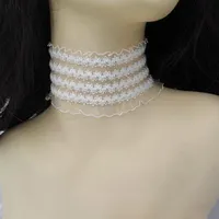 2022 로맨틱 디자인 5cm 6cm 와이드 레이스 목걸이 유행 여성 파티 클럽 장식 레이스 초커 쥬얼리