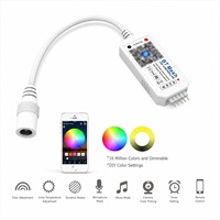 Mini contrôleur LED RGBW en maille, DC 5-24V 100W, 4 canaux, contrôle de synchronisation de groupe via application, adapté aux bandes LED RGBW