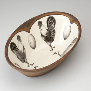 السيراميك الديك جميلة كبيرة جولة لوحة الخضار طبق - Product Image 3