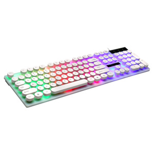 Nhà máy OEM 104-Key Punk Keycap chơi game Bàn phím Retro Keycap <span class=keywords><strong>LED</strong></span> Backlit <span class=keywords><strong>USB</strong></span> có dây chơi game Bàn phím kích thước đầy đủ chơi Game bàn phím - Product Image 3