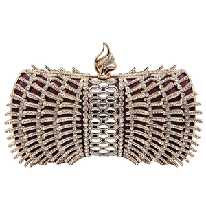 Bolso de mano distintivo con diamantes de imitación para mujer, bolso de noche brillante con diseño de alas, bolso de hombro con cadena metálica desmontable para la vida diaria, fiestas y graduaciones - Product Image 2