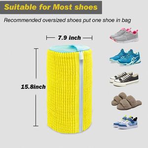 Sac à linge pour chaussures en chenille durable et réutilisable de 270 g avec fermeture éclair pour machine à laver et sèche-linge - Product Image 4