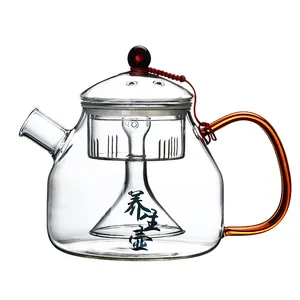 Uzun borosilikat cam demlik süzgeç şeffaf çoklu isıya dayanıklı cam çay makinesi Stovetop güvenli çay su ısıtıcısı