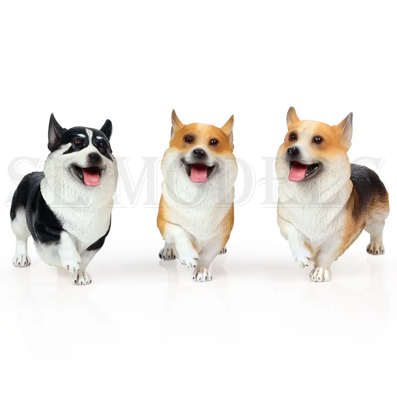 SLモデル卸売固体プラスチックペット動物モデルシミュレーションPVC仮想コーギー犬の置物動物フィギュア