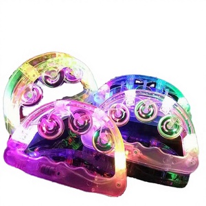 <b>Light</b> up Tambourine Musical Flashing Tambourine Handheld Percussion Instrument Glow Tambourine for Concert LED Hand <b>Flash</b> Bell - Product Image 3