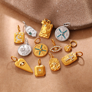 Colgantes con símbolos retro europeos y americanos, formas mixtas, acero inoxidable chapado, accesorios de joyería DIY para la fabricación de collares - Product Image 2