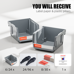 24PCS màu xám Stackable nhựa hộp công cụ 5x4x3inch nhà để xe lưu trữ Tổ Chức Công cụ Nguồn cung cấp lưu trữ nguồn cung cấp - Product Image 5