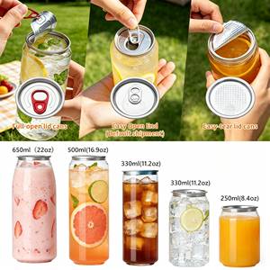 Canette en plastique PET de qualité alimentaire 330 ml 500 ml avec 202 #   Couvercle en aluminium facile à ouvrir pour l'emballage de sodas, de jus et de café froid - Product Image 5