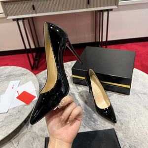 Scarpe di Design Kate 120, Scarpe Classiche a Punta Nere, Eleganti Scarpe da Donna con Suola Rossa, Tacchi Alti con Plateau - Product Image 3