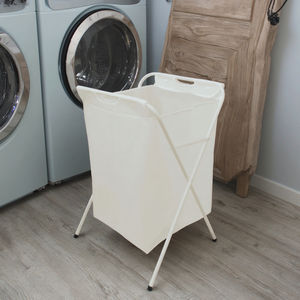 Rangement pour meubles Vêtements sales Panier <span class=keywords><strong>à</strong></span> <span class=keywords><strong>linge</strong></span> pliable en plastique Peva avec cadre en X pour salle de bain - Product Image 3