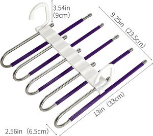 Wholesale Upgrade 9 Layers Pants <b>Hangers</b> Space Saving Non Stainless Steel Multifunctional Closet Organizer - Product Image 5