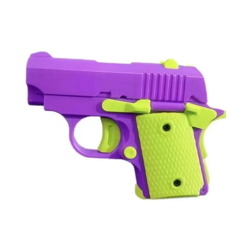2023 Tiktok produk baru tren dekompresi mainan baru 3D cetakan Pistol gravitasi lobak Pistol mainan anak bayi 1911 Pistol mainan