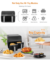 Meilleur produit Friteuse à air numérique intelligente électrique sans huile à double panier carré de 8 L avec panier amovible pour la maison