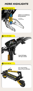 Scooter Eléctrico Inteligente de 60V 23.4Ah con Batería Grande, Motor Dual, Resistente al Agua, Plegable, 250W, Rápido, para Adultos, Disponible en Almacén de la UE - Product Image 6