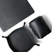 Robinetterie de bureau en cuir pu personnalisé, accessoires de papeterie, cadeau avec logo personnalisé, pour le business