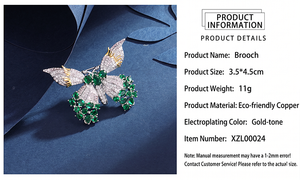 ZHENXUN Bros Paduan Tembaga Berlapis Emas Mawar Kupu-kupu Dua Warna Zirkon Warna-warni Aksesori Fashion Pernikahan Perhiasan Wanita - Product Image 5