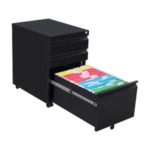 Dưới bàn di động bệ sắt mỏng tài liệu có thể khóa thép dọc lưu trữ kim loại đồ nội thất văn phòng 2 3 ngăn kéo Tủ hồ sơ - Product Image 3