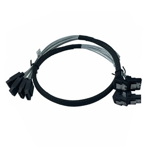 SATA à 4 série <span class=keywords><strong>ATA</strong></span> plié vers l'intérieur 90 degrés SSD câble de données de lecteur à semi-conducteurs câble de carte mère d'ordinateur - Product Image 1