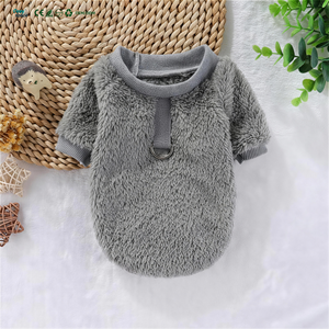 Pakaian Anjing Bulu Lembut Hangat Dengan Lubang Tali D-Ring, Sweater Hewan Peliharaan Musim Dingin untuk Anjing Kecil Sedang, Pakaian Anak Anjing Chihuahua Yorkie - Product Image 1